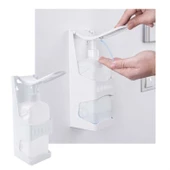 Mutfak Banyo Tuvalet İçin Sıvı Sabun Dezenfektan Duvar Aparatı Pompalı Dirsekten Basmalı 1 Litre - 1