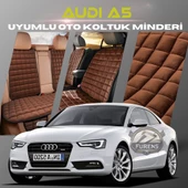 Audi A5 Kahverengi Renk Tay Tüyü Cepli & Terletmez Sırtlı Oto Koltuk Minder Seti - Koltuk Koruma Kılıfı (ÖN & ARKA TAM SET) thumbnail 1
