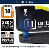 URBAN SECURITY UR10 ALARMLI DİSK KİLİDİ - 3