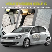 Volksvogen Golf 6 Bej Renk Tay Tüyü Cepli & Terletmez Sırtlı Oto Koltuk Minder Seti - Koltuk Koruma Kılıfı (ÖN & ARKA TAM SET) - 1