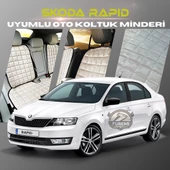 Skoda Rapid Bej Renk Tay Tüyü Cepli & Terletmez Sırtlı Oto Koltuk Minder Seti - Koltuk Koruma Kılıfı (ÖN & ARKA TAM SET) thumbnail 1