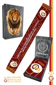 Galatasaray Orijinal Lisanslı Akrilik Şampiyon Galatasaray Atkı Aslan Baskılı Ahşap Kutulu - 1