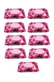 9 Paket Red Rose Islak Havlu Mendil 90 Adet Kapaklı Gül Kokulu - 1