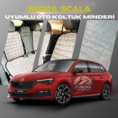 Skoda Scala Bej Renk Tay Tüyü Cepli & Terletmez Sırtlı Oto Koltuk Minder Seti - Koltuk Koruma Kılıfı (ÖN & ARKA TAM SET) thumbnail 1