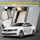 Volksvogen Jetta mk6 Bej Renk Tay Tüyü Cepli & Terletmez Sırtlı Oto Koltuk Minder Seti - Koltuk Koruma Kılıfı (ÖN & ARKA TAM SET) - 1