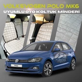 Volksvogen Polo MK6 Bej Renk Tay Tüyü Cepli & Terletmez Sırtlı Oto Koltuk Minder Seti - Koltuk Koruma Kılıfı (ÖN & ARKA TAM SET) thumbnail 1