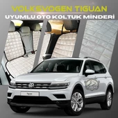 Volksvogen Tiguan Bej Renk Tay Tüyü Cepli & Terletmez Sırtlı Oto Koltuk Minder Seti - Koltuk Koruma Kılıfı (ÖN & ARKA TAM SET) thumbnail 1