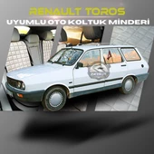 Renault Toros Bej Renk Tay Tüyü Cepli & Terletmez Sırtlı Oto Koltuk Minder Seti - Koltuk Koruma Kılıfı (ÖN & ARKA TAM SET) - 1