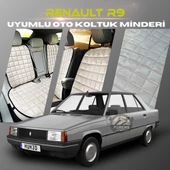 Renault R9 Bej Renk Tay Tüyü Cepli & Terletmez Sırtlı Oto Koltuk Minder Seti - Koltuk Koruma Kılıfı (ÖN & ARKA TAM SET) thumbnail 1