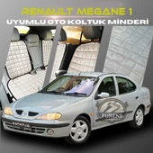 Renault Megane 1 Bej Renk Tay Tüyü Cepli & Terletmez Sırtlı Oto Koltuk Minder Seti - Koltuk Koruma Kılıfı (ÖN & ARKA TAM SET) thumbnail 1