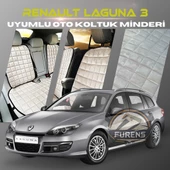 Renault Laguna 3 Bej Renk Tay Tüyü Cepli & Terletmez Sırtlı Oto Koltuk Minder Seti - Koltuk Koruma Kılıfı (ÖN & ARKA TAM SET) thumbnail 1