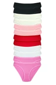 12 Adet Fitilli Pamuklu Kadın Kaşkorse Bikini Külot - 1
