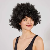 Siyah Renk Kıvırcık Afro Bonus Peruk - 2