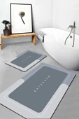 TİNEKE  Su Emici Paspas Şık Tasarım Abdest Paspası Kaymaz Taban Diyatom 40X60 Cm  Paspas - 1