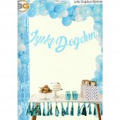 İyiki Doğdun Mavi Kaligrafi Banner - 1