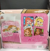 Kristal by Taç Lisanslı Tek Kişilik Çocuk Battaniye (160x220)-Winx Girl Club Pembe - 2