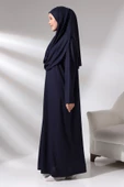Tek Parça Namaz Elbisesi - Seccade - Tesbih - İbadet Seti - Lacivert - 3