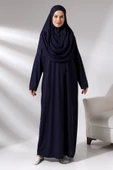 Tek Parça Namaz Elbisesi - Seccade - Tesbih - İbadet Seti - Lacivert - 9