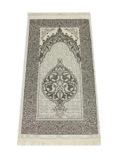 Lüks Açık Renk Osmanlı Tafta Seccade - 0210 - Kahverengi Renk thumbnail 1