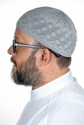 Mercan Namaz Takkesi  Gri 12 Adet - 3