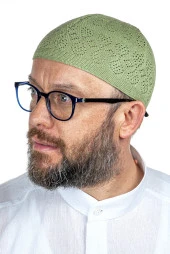 Mercan Namaz Takkesi  Fıstık Yeşili  12 Adet - 1