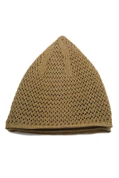 Lüks Çelik Örme Namaz Takkesi Kahverengi 1 Adet thumbnail 5