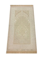 Canım Anneme Seccadeli - İnci Tesbihli - Pencereli Kutulu Set - Krem Renk thumbnail 3