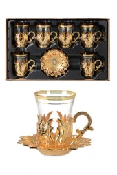 Ahsen 6 lı Çay Seti Gold - 1