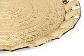 6 Kişilik Dalgalı Yuvarlak Saç Sunum Tepsi Gold - 2