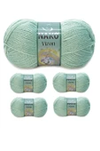 5 Adet Vizon Premium Akrilik El Örgü İpi Yünü Renk No:292 Çağla Yeşil thumbnail 1