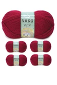 5 Adet Vizon Premium Akrilik El Örgü İpi Yünü Renk No:3630 Vişne Çürüğü thumbnail 1
