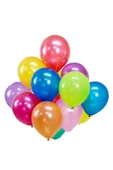 Karışık Renkli Metalik Süsleme ve Parti Balonu 12 Inch 40 Adet thumbnail 3