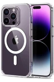 Iphone 14 Pro Kılıf Kamera Lens Korumalı Magsafe Destekli Şeffaf Darbe Emici Sert Kapak - 1