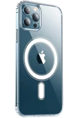 Iphone 12 Pro Max Kılıf Kamera Lens Korumalı Magsafe Destekli Şeffaf Darbe Emici Sert Kapak - 2