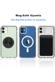 Iphone 12 Kılıf Kamera Lens Korumalı Magsafe Destekli Şeffaf Darbe Emici Sert Kapak - 7