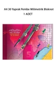A4 30 Yaprak Pembe Milimetrik Bloknot - 1