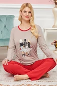 Bayan Uzun Kollu Pijama Takımı Model no 7619 - 2