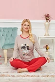 Bayan Uzun Kollu Pijama Takımı Model no 7619 - 1