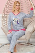 Bayan Uzun Kollu Pijama Takımı Model no 7588 - 2