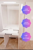AMAZON MDF BEYAZ ÇAMAŞIR MAKİNESİ VE KURUTMA MAKİNESİ DOLABI - 2