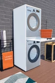 AMAZON MDF BEYAZ ÇAMAŞIR MAKİNESİ VE KURUTMA MAKİNESİ DOLABI - 1