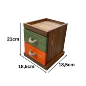 Ahşap Çekmeceli Organizer Renkli - 3