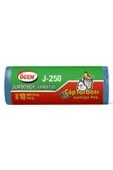 J-250 Jumbo Boy Çöp Torbası 80 x 110 cm 10 Lu Rulo x 1 Paket = 10 Adet (Mavi) - 1