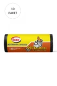 Büyük Boy Çöp Torbası 65 x 80 cm 10 Lu Rulo x 10 Paket = 100 Adet (Siyah) - 1