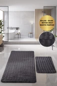 Bubble Antrasit Büyük Ebat 2'li Banyo Paspas Seti Kaymaz Tabanlı Yıkanablir Klozet Takımı - 1