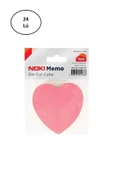 Noki 75x75 mm 80 Yaprak Yapışkanlı Not Kağıdı Kalp Şekilli - 1
