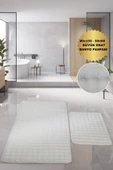 Bubble Krem Büyük Ebat 2'li Banyo Paspas Seti Kaymaz Tabanlı Yıkanablir Klozet Takımı - 1