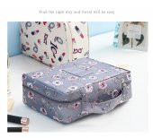 Gül Desenli Çok Fonksiyonlu Makyaj Çantası - 3