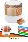 Özel Üretim Pratik Depolama Baharat Bakliyat 6 Bölmeli 360° Dönebilir 10 Litre Gıda Organizeri - 2