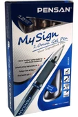 Pensan 6030 My Sign Jel Roller Kalem 1,0 Mm Imza Kalemi Mavi (12 Li Paket) - 1